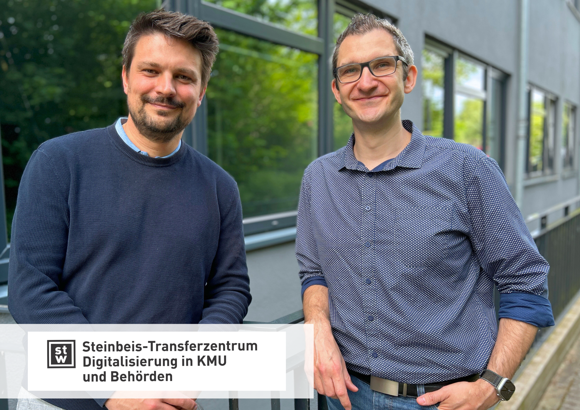 Dr. Timo Maurer (l.) und Prof. Dr.-Ing. Christian Lauter sind Steinbeis-Unternehmer des neuen Steinbeis-Transferzentrums Digitalisierung in KMU und Behörden. Foto: Bianca Augustin