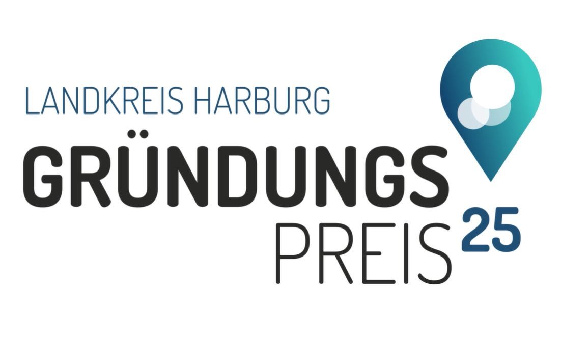Das Logo des Gründungspreis im Landkreis Harburg 2025.